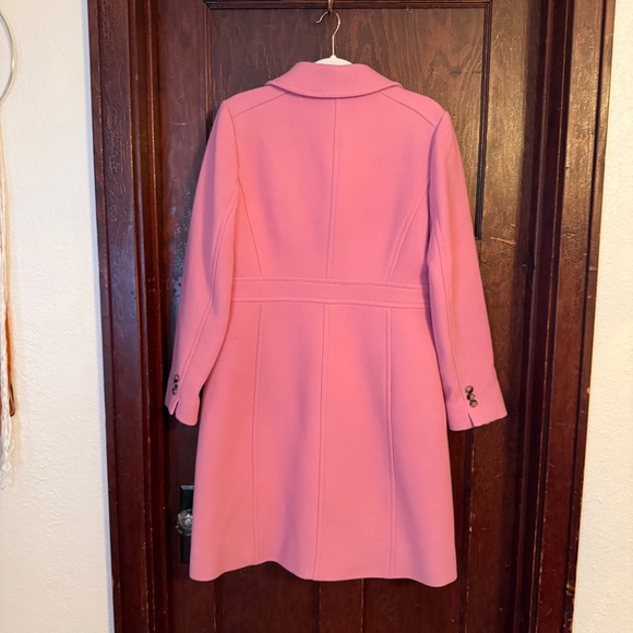 J Crew Lady Day Double Cloth Wool Blend Trench Coat Pink Size 12 - Picture 3 of 3